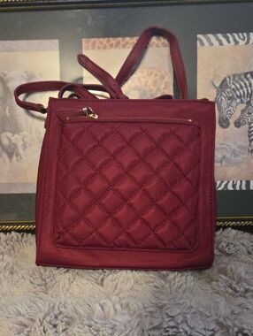 Talbots Quilted Crossbody Bag in Burgundy
